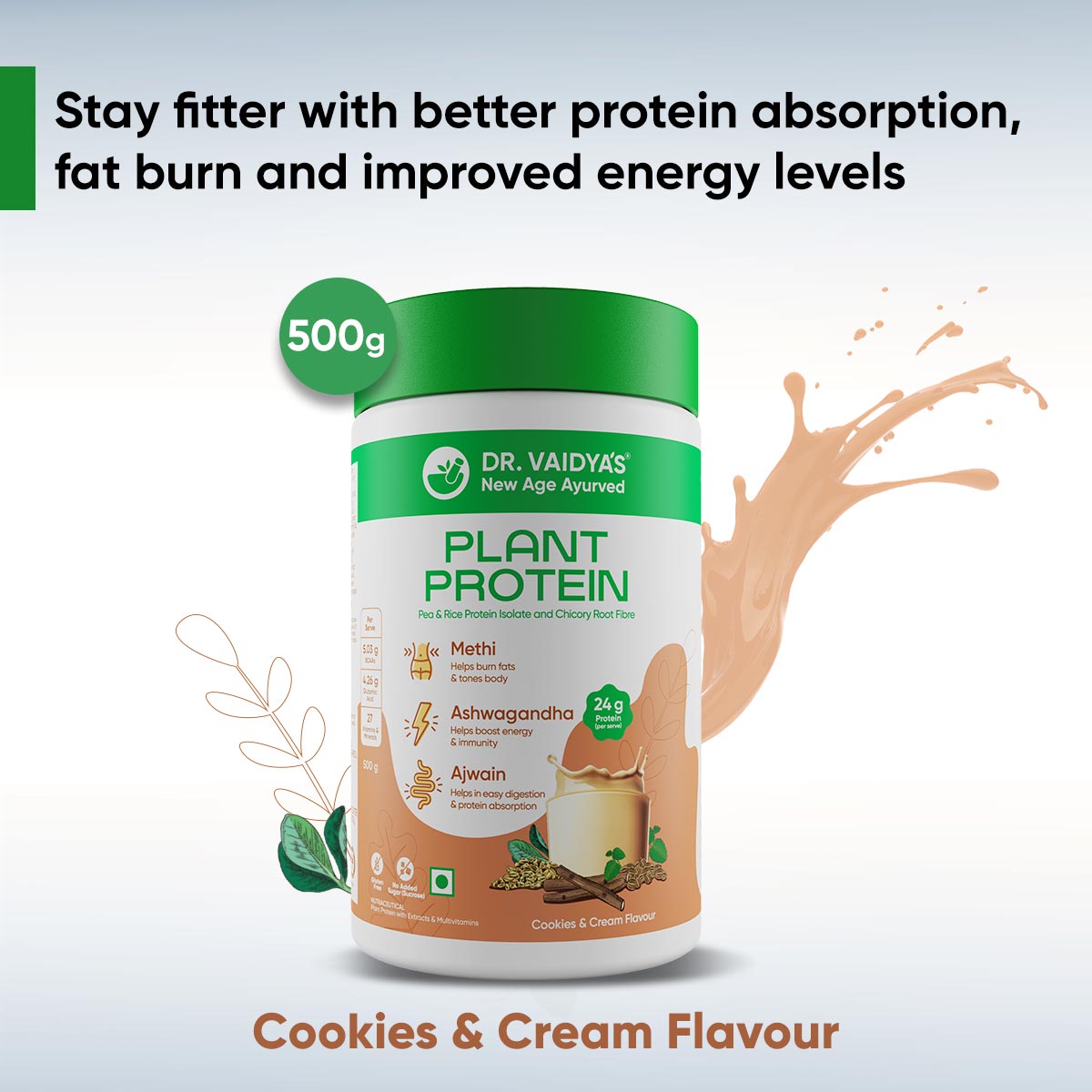 First-Ever Plant Protein Enriched With Methi, Ashwagandha & Ajwain