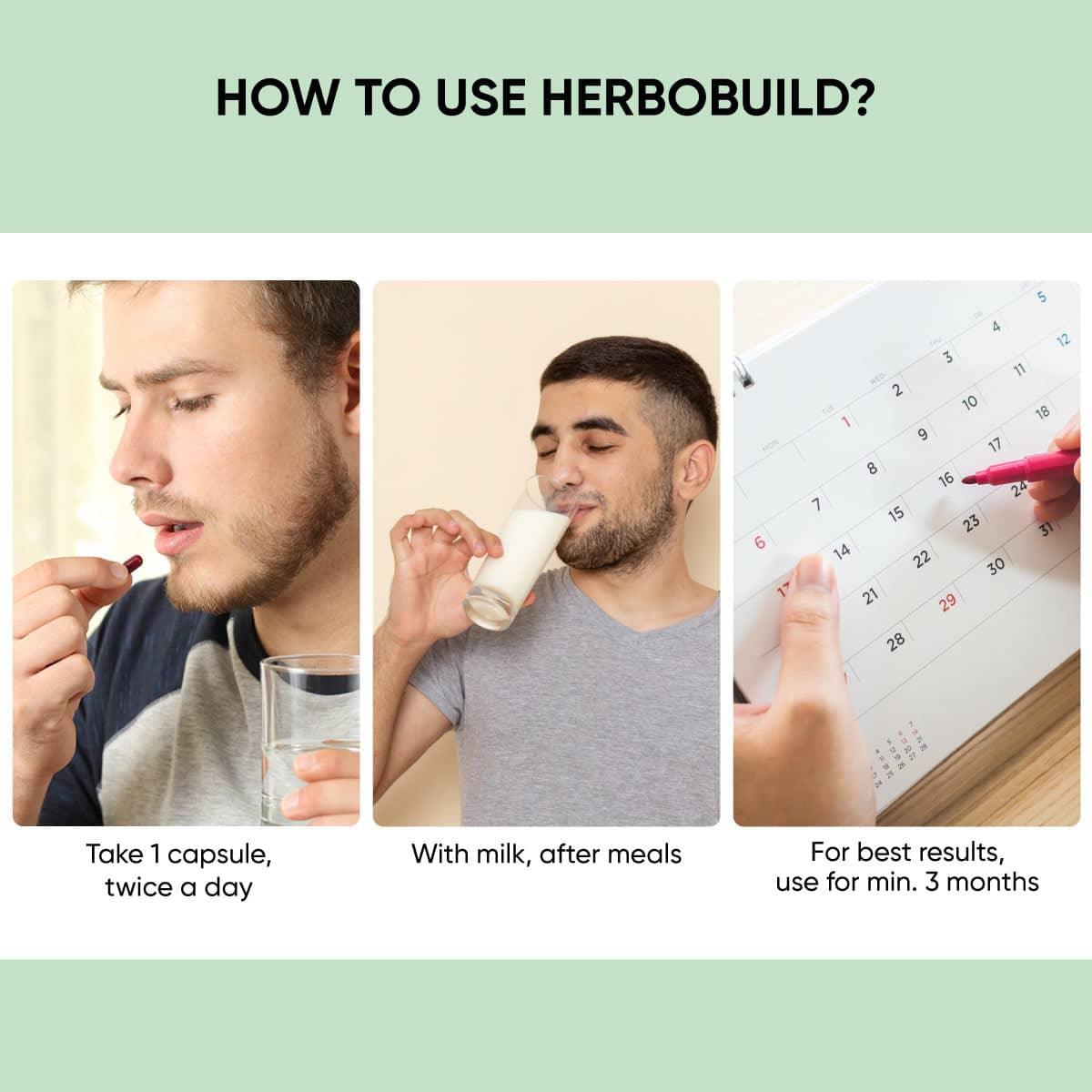 HerboBuild - 50 Capsules - Buy 2 Get 1 Free - Herbobuild