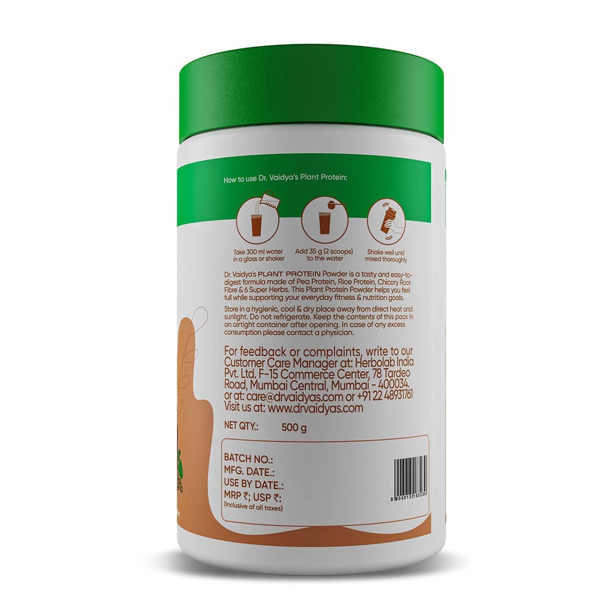 Plant Protein Powder: First-Ever Plant Protein Enriched With Methi, Ashwagandha and Ajwain by Dr. Vaidya's (Pack of 1)